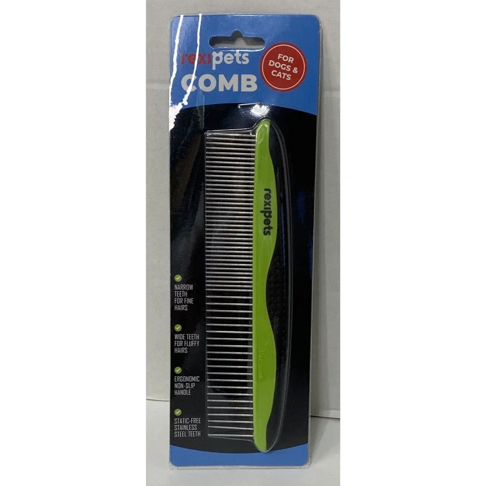 RexiPets Double Sided Pins & Bristle Brush & Comb For Dogs & Cats New